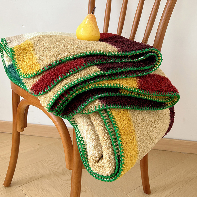 Boho štýlová deka na pohovku, polyester, 500 g/m², jar-jesenná sezóna, geometrický vzor