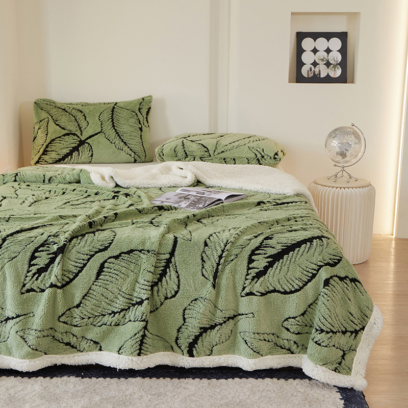 Korál fleecová deka pre gauč, zima, polyester, 300–500 g, geometrický vzor, zmršťovanie 3%