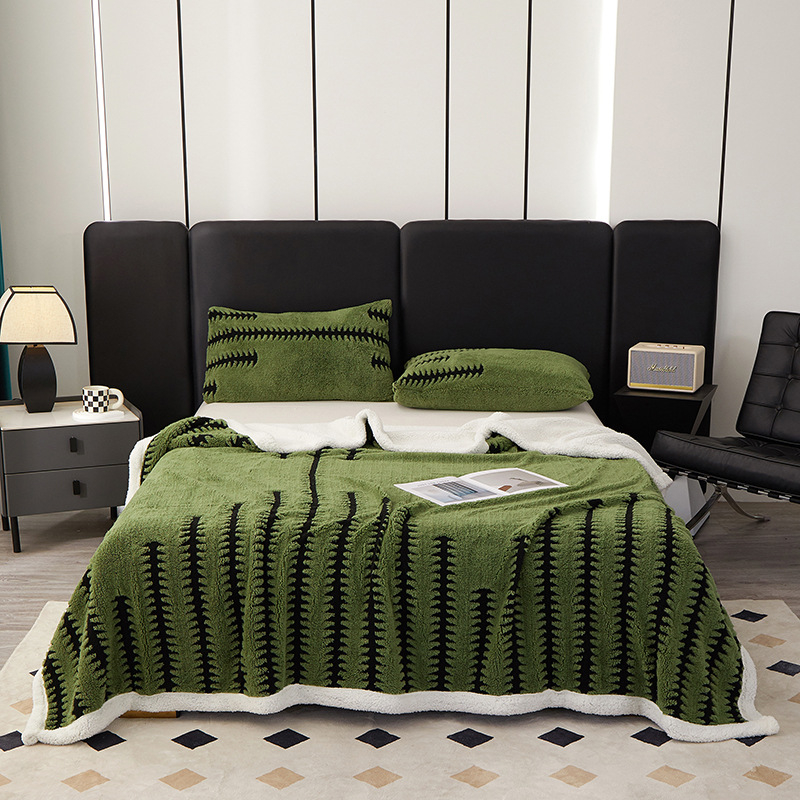 Korál fleecová deka pre gauč, zima, polyester, 300–500 g, geometrický vzor, zmršťovanie 3%