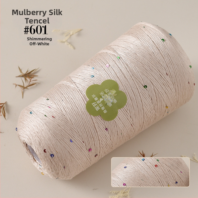 Mulberry Silk Lyocell konová priadza na pletenie - Worsted spracovanie, 400 g, vhodná na ručné tkanie a háčkovanie