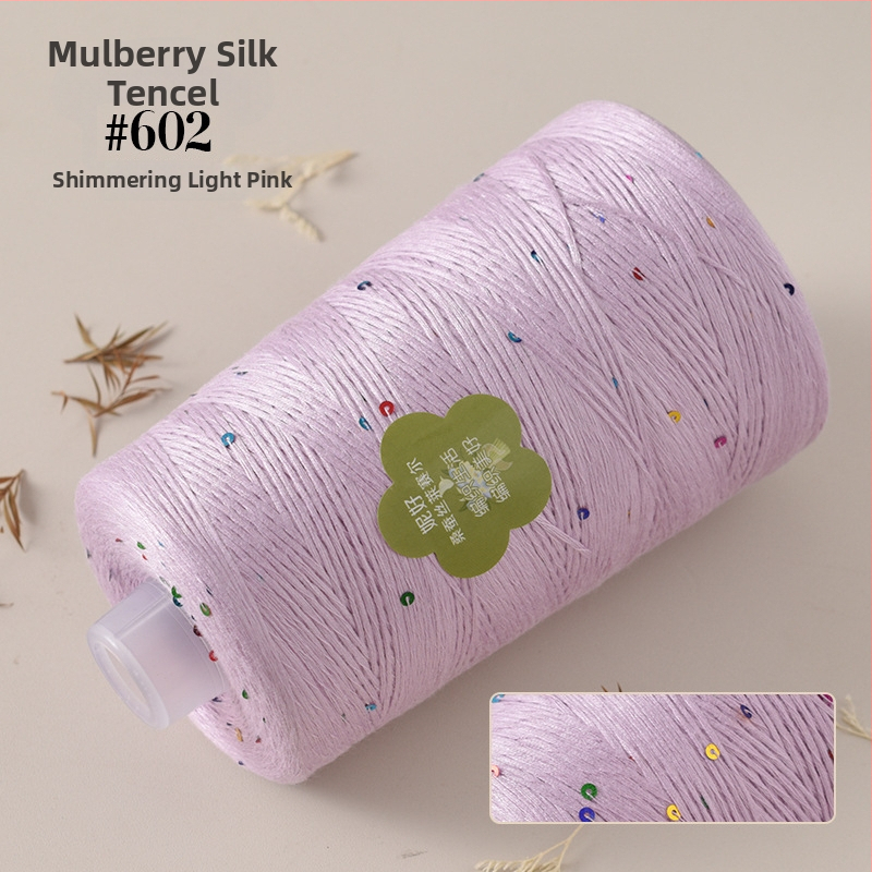 Mulberry Silk Lyocell konová priadza na pletenie - Worsted spracovanie, 400 g, vhodná na ručné tkanie a háčkovanie