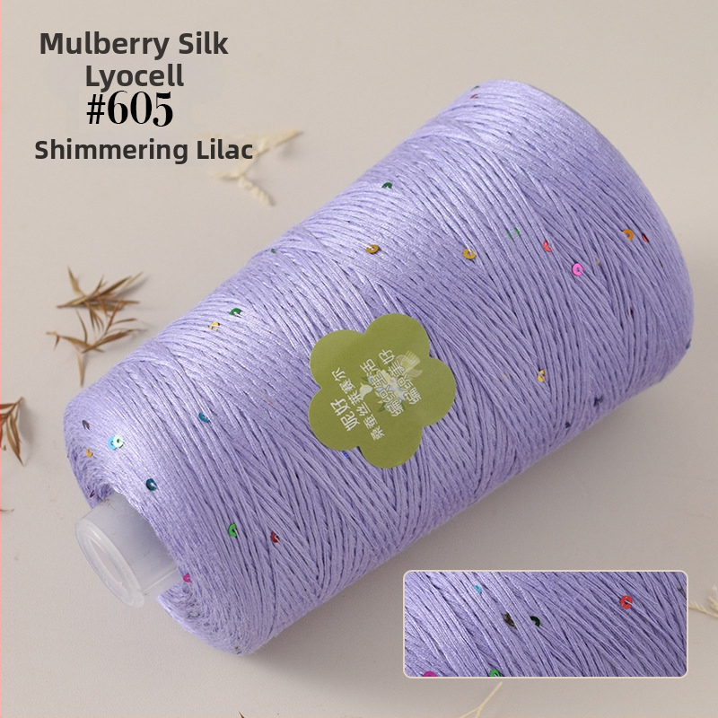 Mulberry Silk Lyocell konová priadza na pletenie - Worsted spracovanie, 400 g, vhodná na ručné tkanie a háčkovanie