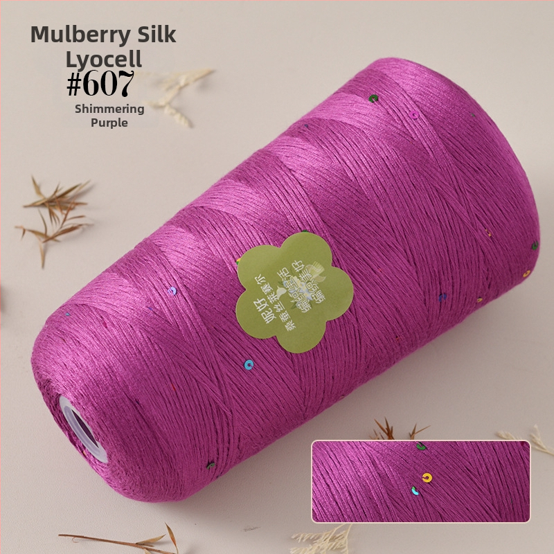 Mulberry Silk Lyocell konová priadza na pletenie - Worsted spracovanie, 400 g, vhodná na ručné tkanie a háčkovanie