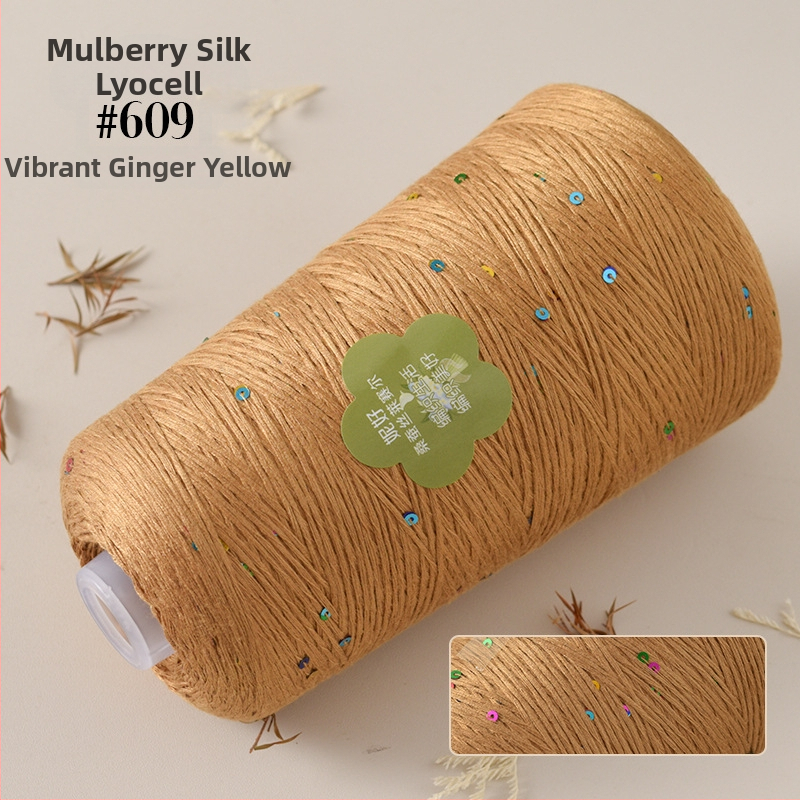 Mulberry Silk Lyocell konová priadza na pletenie - Worsted spracovanie, 400 g, vhodná na ručné tkanie a háčkovanie