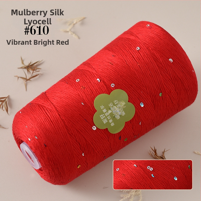 Mulberry Silk Lyocell konová priadza na pletenie - Worsted spracovanie, 400 g, vhodná na ručné tkanie a háčkovanie