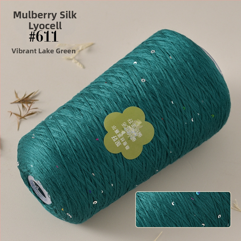 Mulberry Silk Lyocell konová priadza na pletenie - Worsted spracovanie, 400 g, vhodná na ručné tkanie a háčkovanie