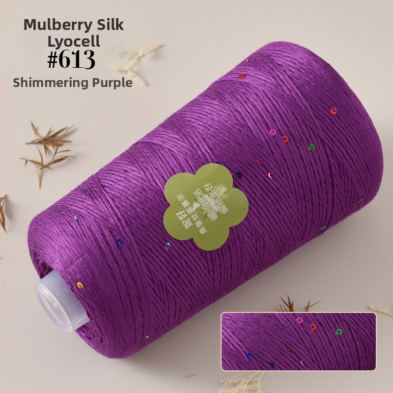 Mulberry Silk Lyocell konová priadza na pletenie - Worsted spracovanie, 400 g, vhodná na ručné tkanie a háčkovanie