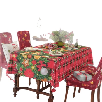 Τραπεζομάντιλο με χριστουγεννιάτικο στυλ, ορθογώνιο, πολυεστέρας – Αδιάβροχο, Ανθεκτικό στη φθορά, Ανθεκτικό σε λιπαρές ουσίες