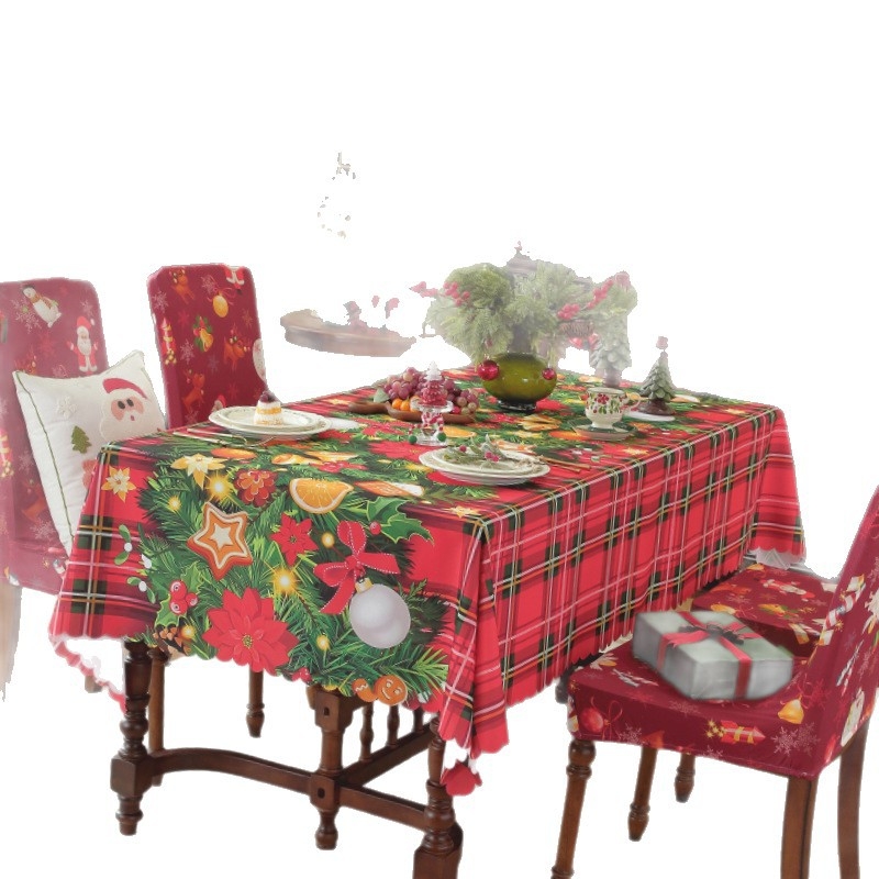 Τραπεζομάντιλο με χριστουγεννιάτικο στυλ, ορθογώνιο, πολυεστέρας – Αδιάβροχο, Ανθεκτικό στη φθορά, Ανθεκτικό σε λιπαρές ουσίες
