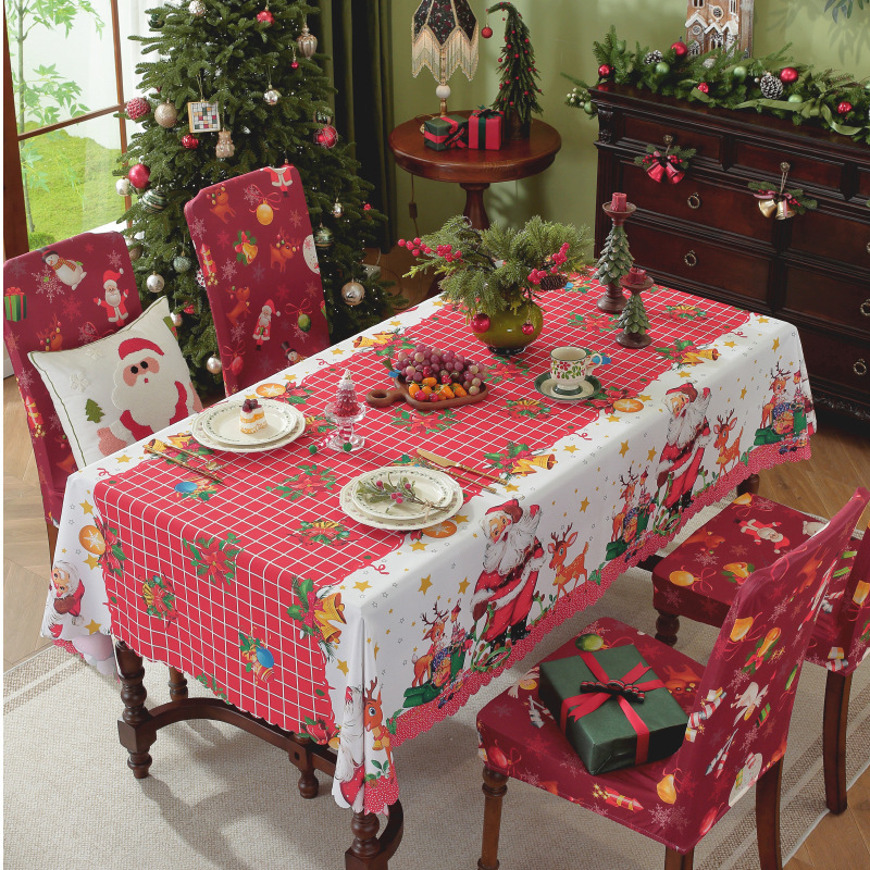Τραπεζομάντιλο με χριστουγεννιάτικο στυλ, ορθογώνιο, πολυεστέρας – Αδιάβροχο, Ανθεκτικό στη φθορά, Ανθεκτικό σε λιπαρές ουσίες