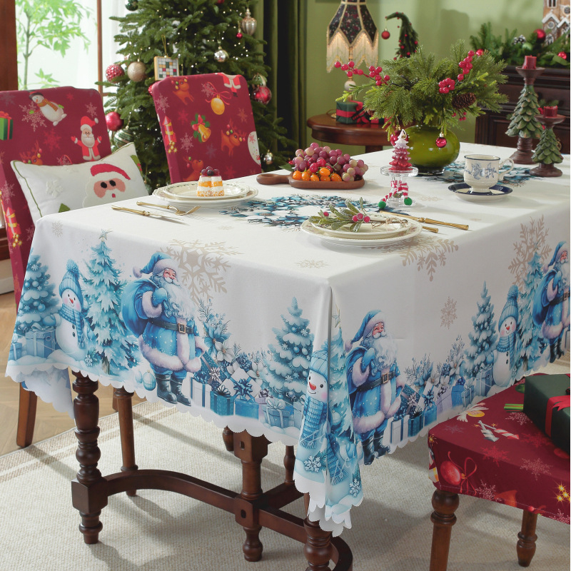 Τραπεζομάντιλο με χριστουγεννιάτικο στυλ, ορθογώνιο, πολυεστέρας – Αδιάβροχο, Ανθεκτικό στη φθορά, Ανθεκτικό σε λιπαρές ουσίες