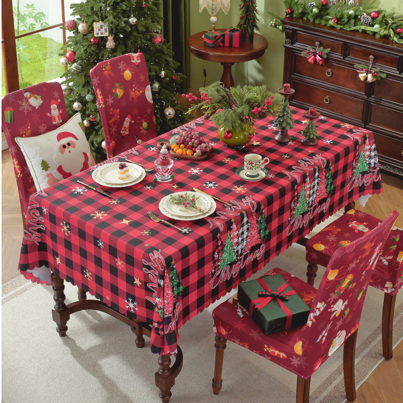 Τραπεζομάντιλο με χριστουγεννιάτικο στυλ, ορθογώνιο, πολυεστέρας – Αδιάβροχο, Ανθεκτικό στη φθορά, Ανθεκτικό σε λιπαρές ουσίες