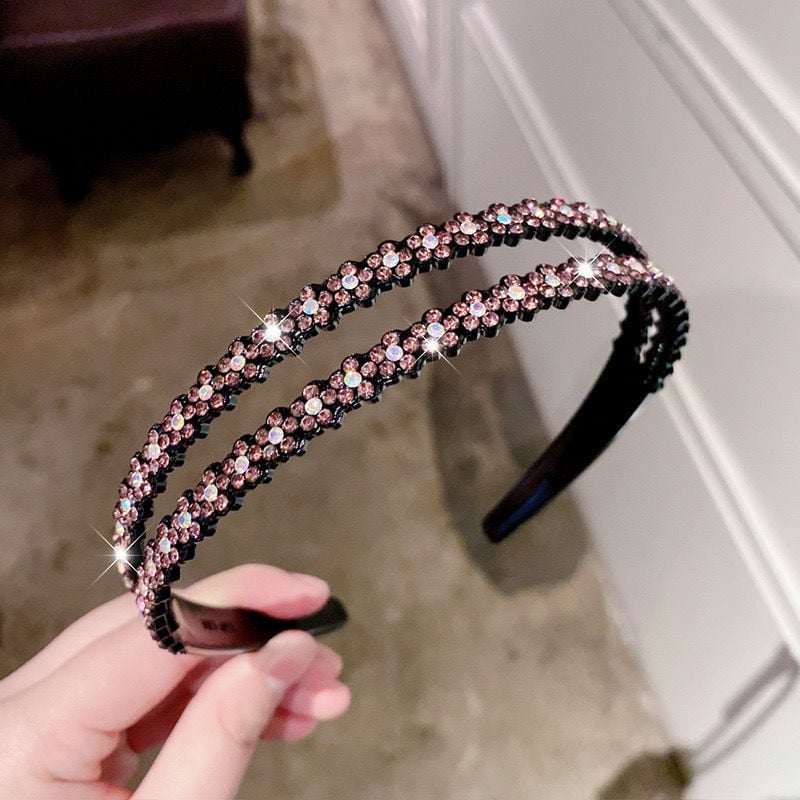Bandă de păr cu cristale, accesorii pentru cap, stil Japonia și Coreea de Sud, proaspăt și dulce, primăvară 2025