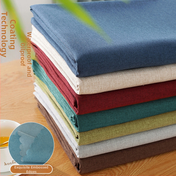 Τραπεζομάντηλο από βαμβάκι και λινό, στρογγυλό, αδιάβροχο, ανθεκτικό στη θερμότητα, αντοχή στο λάδι, μοντέρνο μινιμαλιστικό στυλ, στερεό μοτίβο