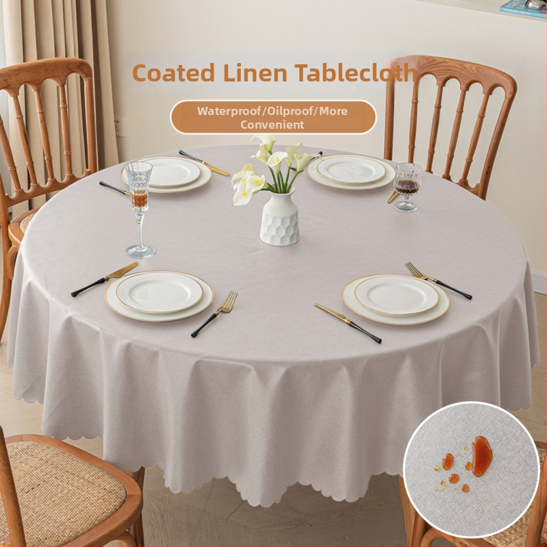 Τραπεζομάντηλο από βαμβάκι και λινό, στρογγυλό, αδιάβροχο, ανθεκτικό στη θερμότητα, αντοχή στο λάδι, μοντέρνο μινιμαλιστικό στυλ, στερεό μοτίβο