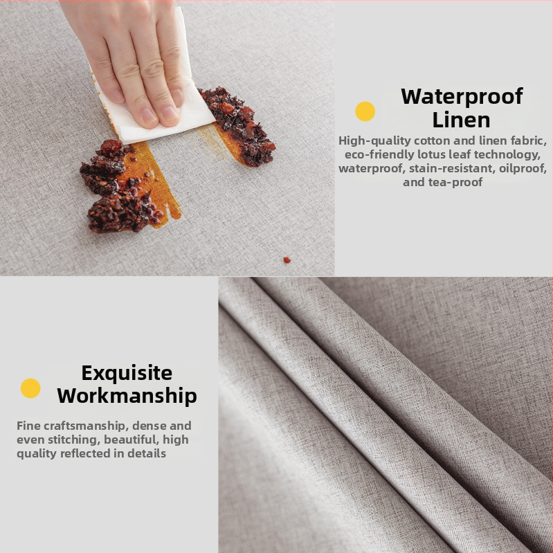 Τραπεζομάντηλο από βαμβάκι και λινό, στρογγυλό, αδιάβροχο, ανθεκτικό στη θερμότητα, αντοχή στο λάδι, μοντέρνο μινιμαλιστικό στυλ, στερεό μοτίβο