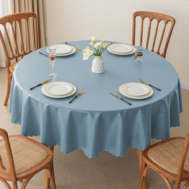 Τραπεζομάντηλο από βαμβάκι και λινό, στρογγυλό, αδιάβροχο, ανθεκτικό στη θερμότητα, αντοχή στο λάδι, μοντέρνο μινιμαλιστικό στυλ, στερεό μοτίβο