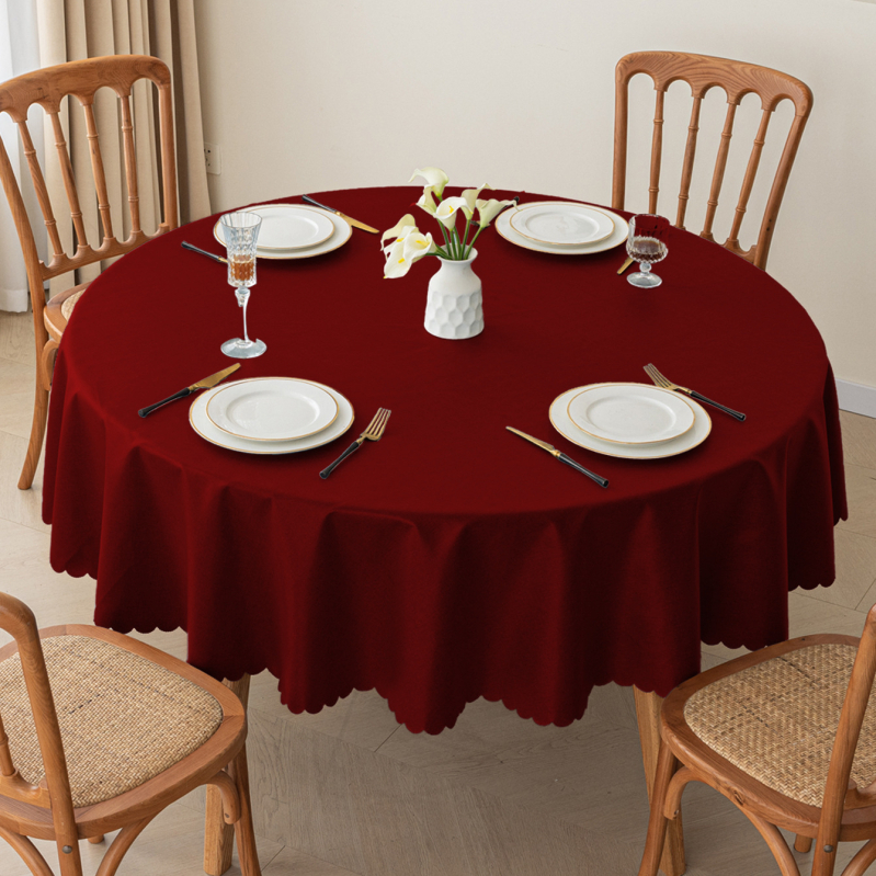 Τραπεζομάντηλο από βαμβάκι και λινό, στρογγυλό, αδιάβροχο, ανθεκτικό στη θερμότητα, αντοχή στο λάδι, μοντέρνο μινιμαλιστικό στυλ, στερεό μοτίβο