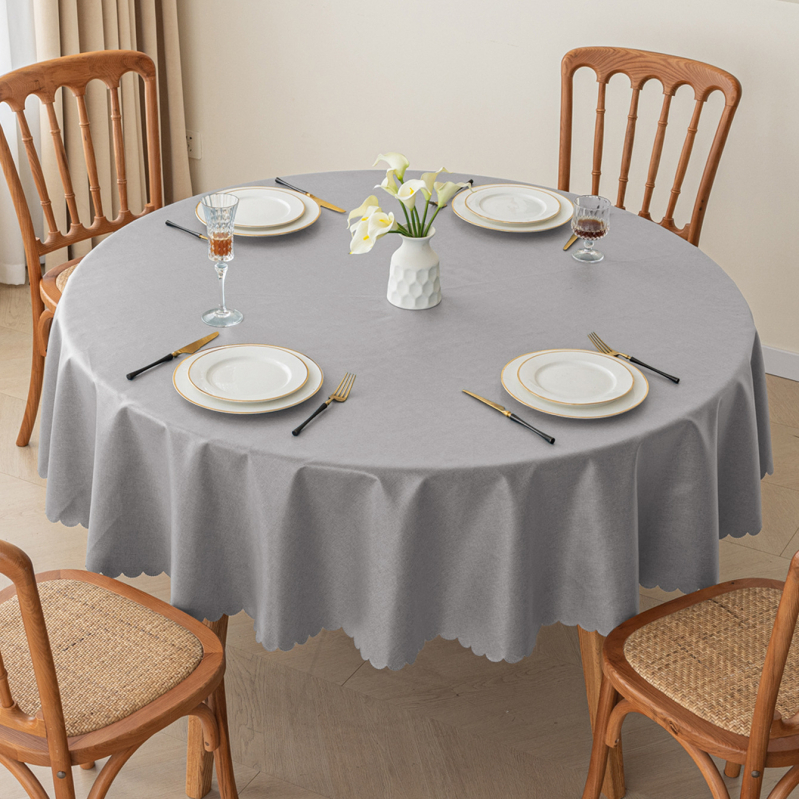 Τραπεζομάντηλο από βαμβάκι και λινό, στρογγυλό, αδιάβροχο, ανθεκτικό στη θερμότητα, αντοχή στο λάδι, μοντέρνο μινιμαλιστικό στυλ, στερεό μοτίβο