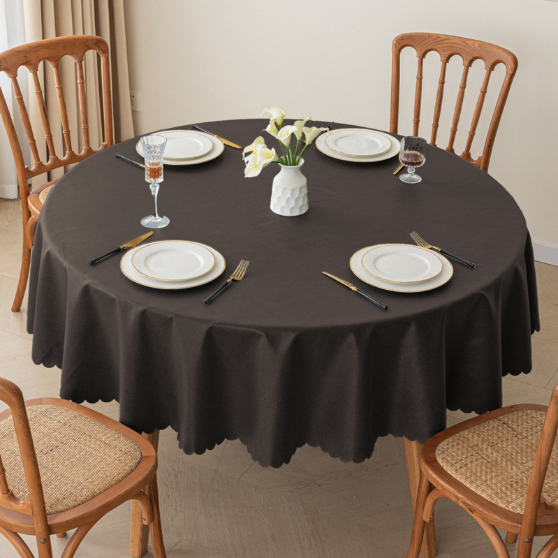 Τραπεζομάντηλο από βαμβάκι και λινό, στρογγυλό, αδιάβροχο, ανθεκτικό στη θερμότητα, αντοχή στο λάδι, μοντέρνο μινιμαλιστικό στυλ, στερεό μοτίβο