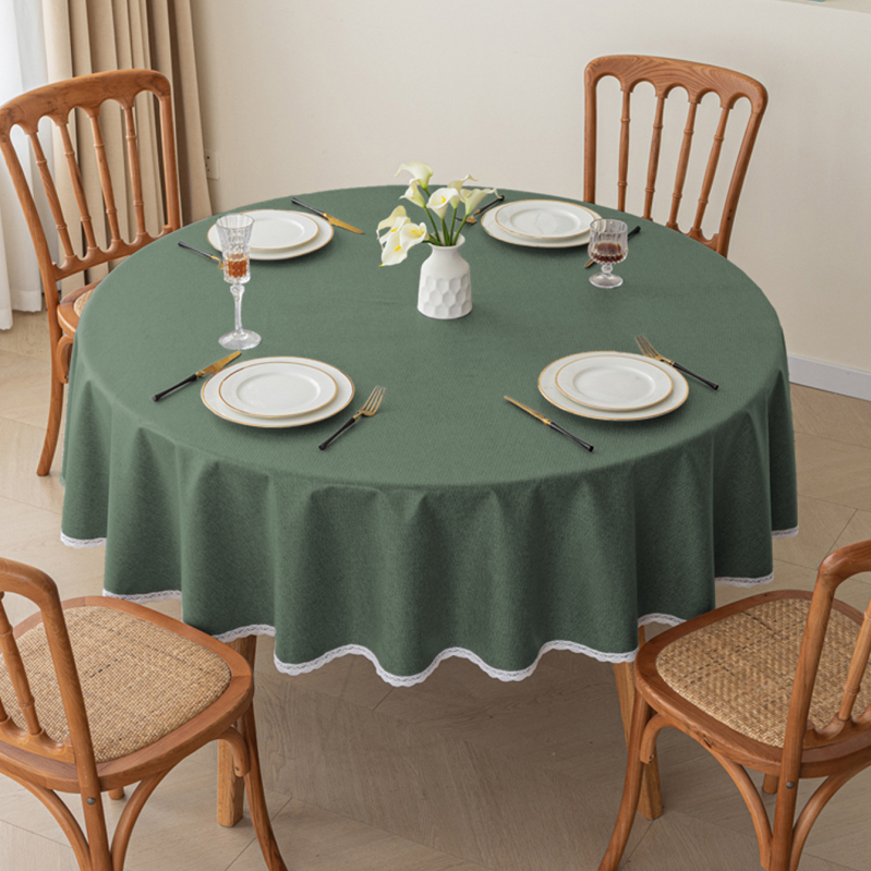 Τραπεζομάντηλο από βαμβάκι και λινό, στρογγυλό, αδιάβροχο, ανθεκτικό στη θερμότητα, αντοχή στο λάδι, μοντέρνο μινιμαλιστικό στυλ, στερεό μοτίβο