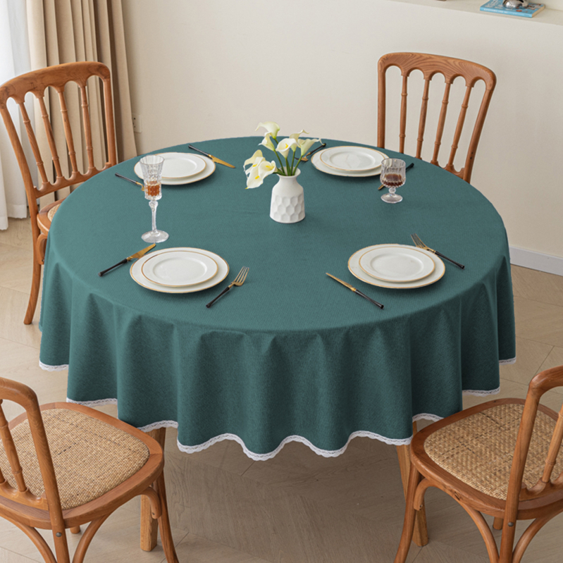 Τραπεζομάντηλο από βαμβάκι και λινό, στρογγυλό, αδιάβροχο, ανθεκτικό στη θερμότητα, αντοχή στο λάδι, μοντέρνο μινιμαλιστικό στυλ, στερεό μοτίβο