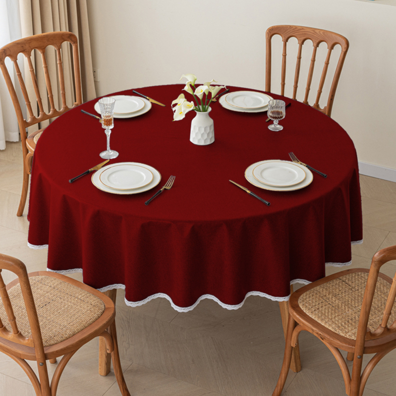 Τραπεζομάντηλο από βαμβάκι και λινό, στρογγυλό, αδιάβροχο, ανθεκτικό στη θερμότητα, αντοχή στο λάδι, μοντέρνο μινιμαλιστικό στυλ, στερεό μοτίβο