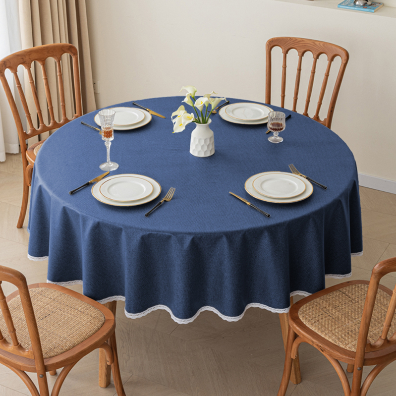 Τραπεζομάντηλο από βαμβάκι και λινό, στρογγυλό, αδιάβροχο, ανθεκτικό στη θερμότητα, αντοχή στο λάδι, μοντέρνο μινιμαλιστικό στυλ, στερεό μοτίβο