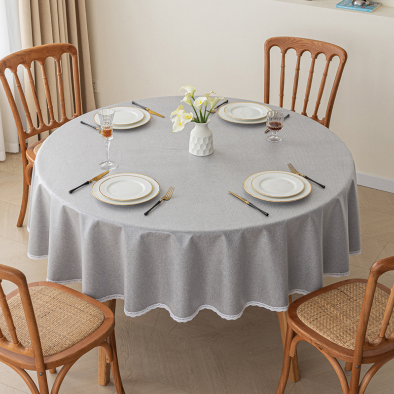 Τραπεζομάντηλο από βαμβάκι και λινό, στρογγυλό, αδιάβροχο, ανθεκτικό στη θερμότητα, αντοχή στο λάδι, μοντέρνο μινιμαλιστικό στυλ, στερεό μοτίβο