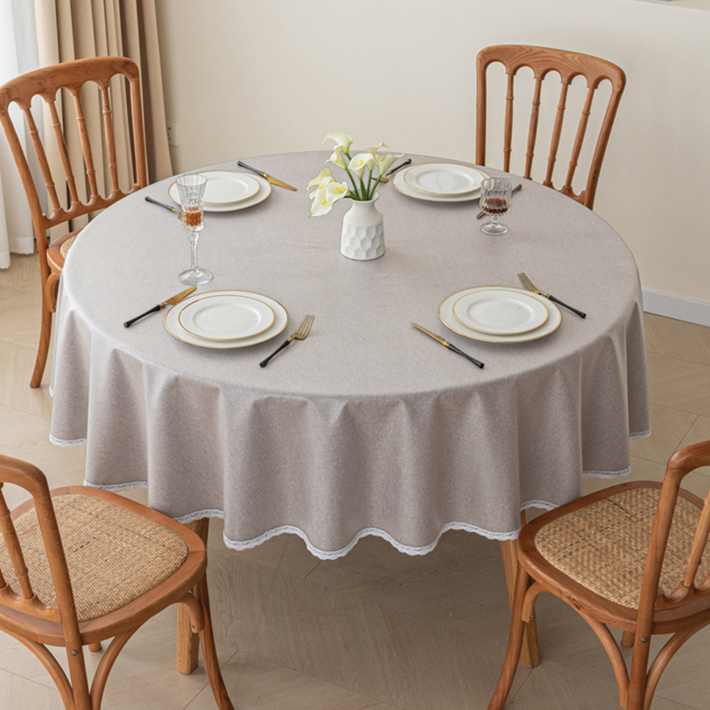 Τραπεζομάντηλο από βαμβάκι και λινό, στρογγυλό, αδιάβροχο, ανθεκτικό στη θερμότητα, αντοχή στο λάδι, μοντέρνο μινιμαλιστικό στυλ, στερεό μοτίβο