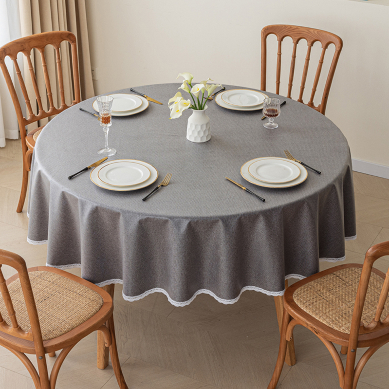 Τραπεζομάντηλο από βαμβάκι και λινό, στρογγυλό, αδιάβροχο, ανθεκτικό στη θερμότητα, αντοχή στο λάδι, μοντέρνο μινιμαλιστικό στυλ, στερεό μοτίβο