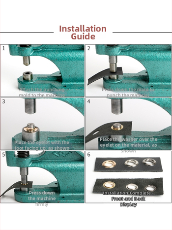 Ručný lis na očká, 45# oceľ, typ nit, neošetrený povrch