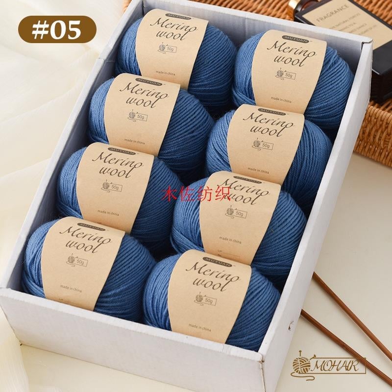 Прежда от мерино вълна за ръчно плетене, 4-нишкова, 7S, домашна вълна, марка Muzo