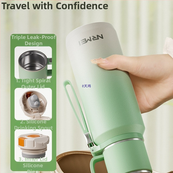 Izolovaný pohár Xiangquan — vnútro z 316 nerezovej ocele, vonkajší plášť z 201 nerezovej ocele, prenosný dizajn, izolácia 0–6 hodín