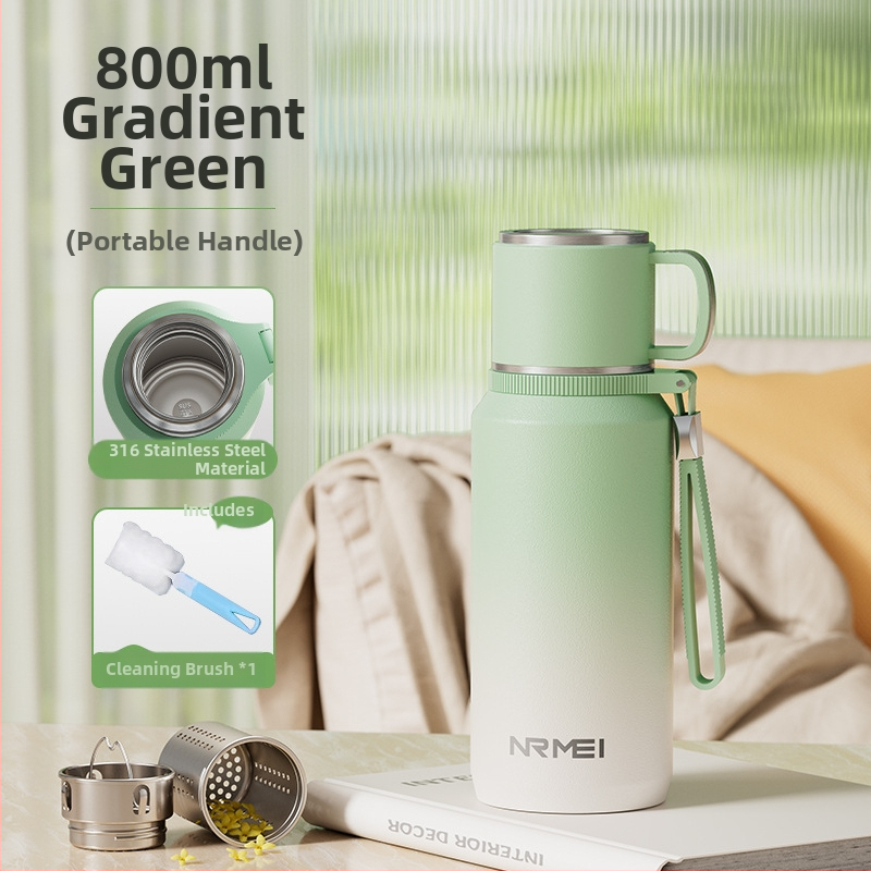 Izolovaný pohár Xiangquan — vnútro z 316 nerezovej ocele, vonkajší plášť z 201 nerezovej ocele, prenosný dizajn, izolácia 0–6 hodín