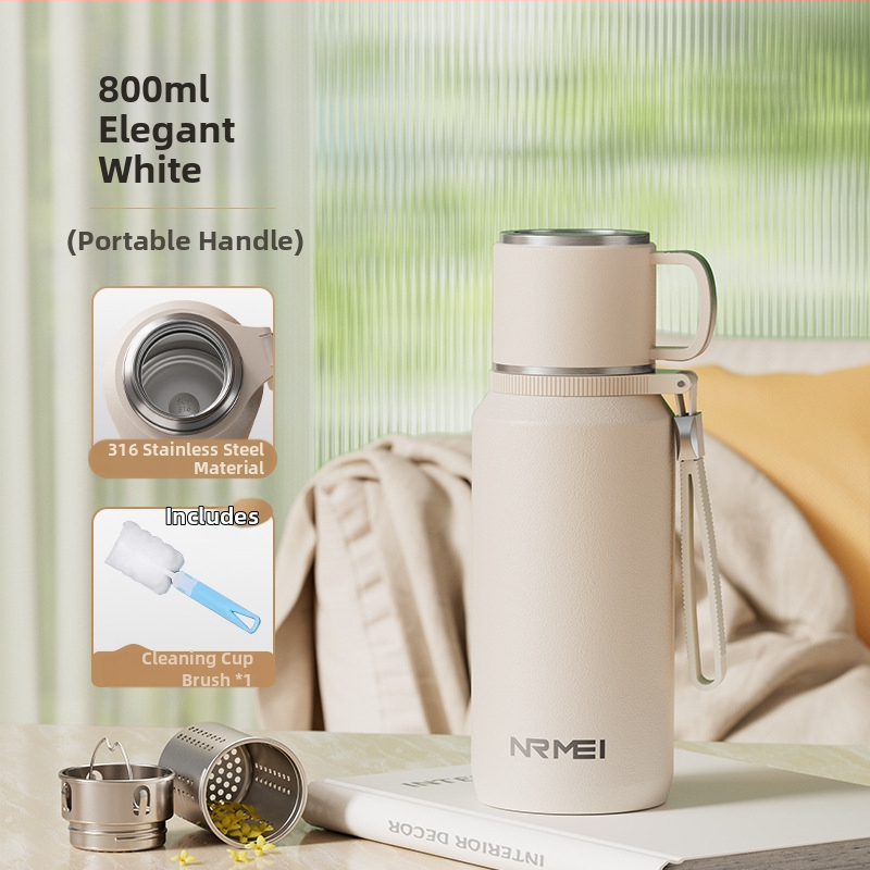 Izolovaný pohár Xiangquan — vnútro z 316 nerezovej ocele, vonkajší plášť z 201 nerezovej ocele, prenosný dizajn, izolácia 0–6 hodín