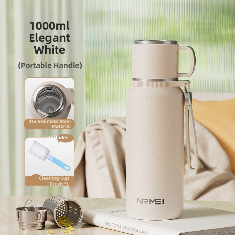 Izolovaný pohár Xiangquan — vnútro z 316 nerezovej ocele, vonkajší plášť z 201 nerezovej ocele, prenosný dizajn, izolácia 0–6 hodín