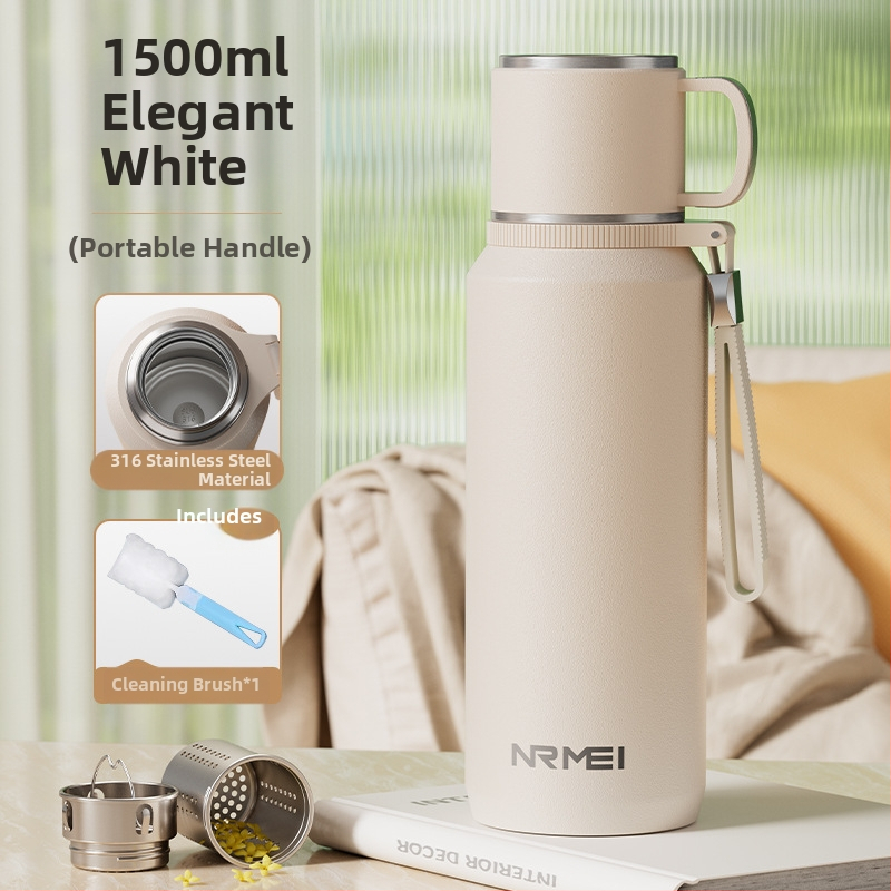 Izolovaný pohár Xiangquan — vnútro z 316 nerezovej ocele, vonkajší plášť z 201 nerezovej ocele, prenosný dizajn, izolácia 0–6 hodín