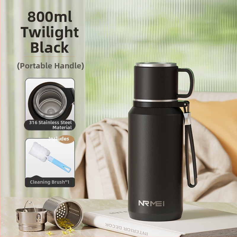 Izolovaný pohár Xiangquan — vnútro z 316 nerezovej ocele, vonkajší plášť z 201 nerezovej ocele, prenosný dizajn, izolácia 0–6 hodín