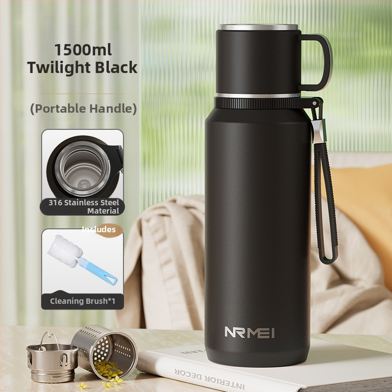 Izolovaný pohár Xiangquan — vnútro z 316 nerezovej ocele, vonkajší plášť z 201 nerezovej ocele, prenosný dizajn, izolácia 0–6 hodín