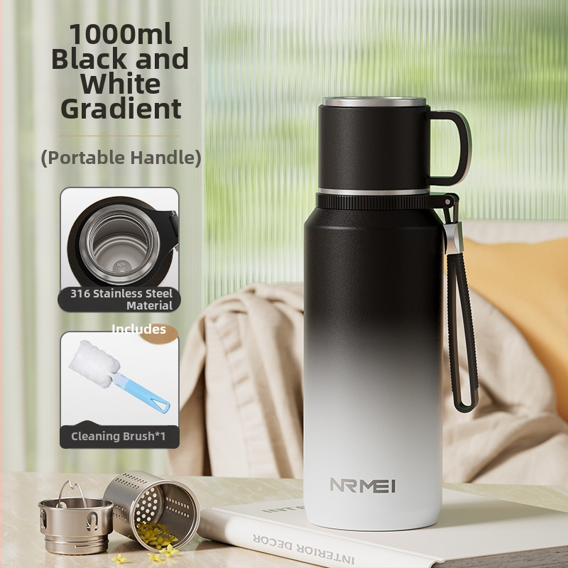 Izolovaný pohár Xiangquan — vnútro z 316 nerezovej ocele, vonkajší plášť z 201 nerezovej ocele, prenosný dizajn, izolácia 0–6 hodín