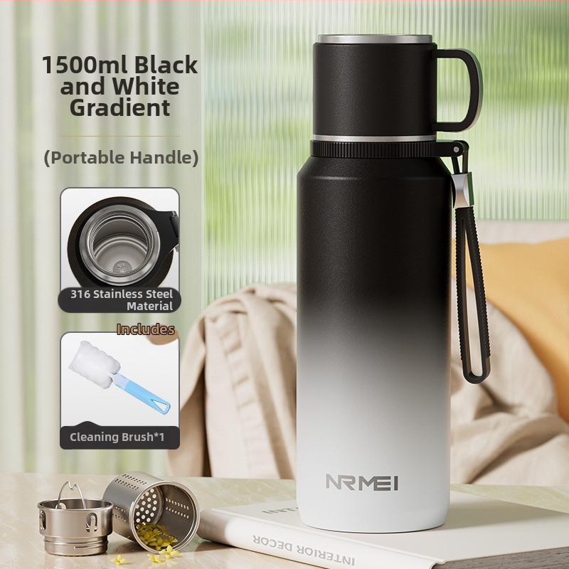 Izolovaný pohár Xiangquan — vnútro z 316 nerezovej ocele, vonkajší plášť z 201 nerezovej ocele, prenosný dizajn, izolácia 0–6 hodín