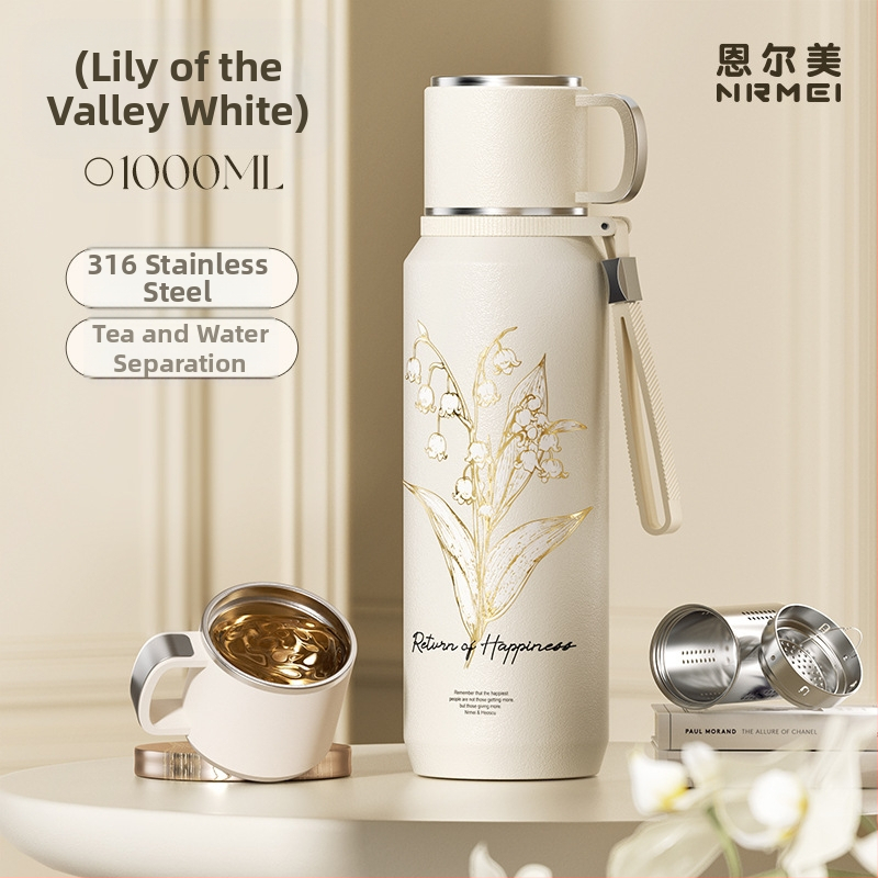 Izolovaný pohár Xiangquan — vnútro z 316 nerezovej ocele, vonkajší plášť z 201 nerezovej ocele, prenosný dizajn, izolácia 0–6 hodín