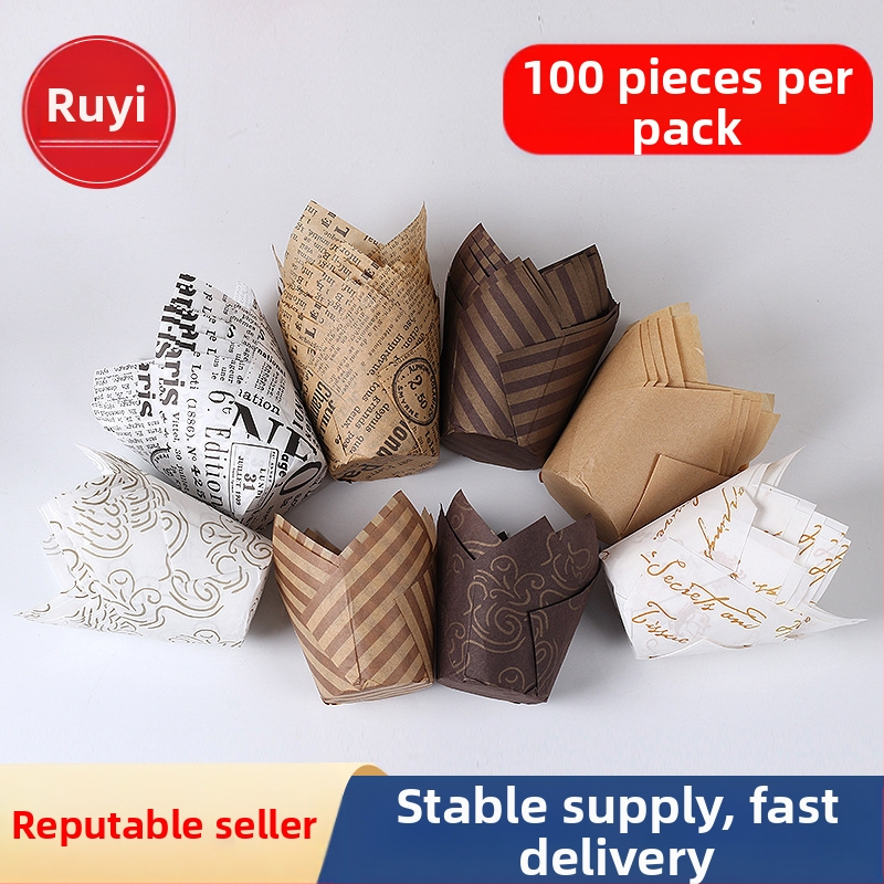 Muffínové papierové formičky na pečenie — Jiang Xiaopei; Materiál: tukový papier; GSM 38; Kategória: papier na pečenie; Nelepivý