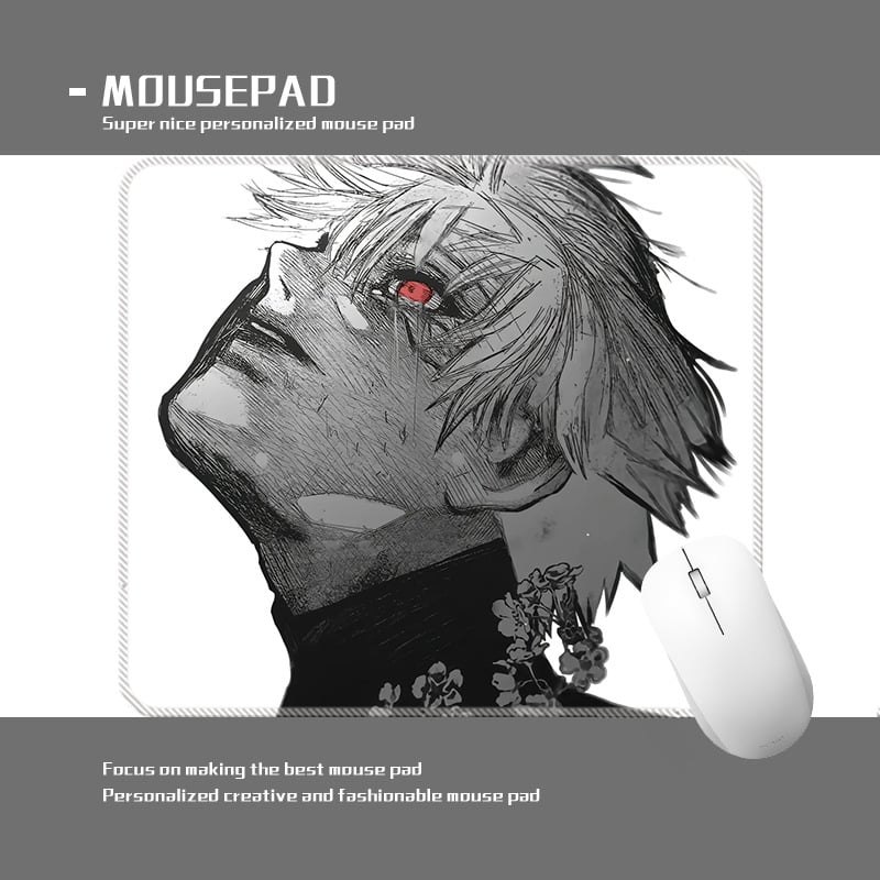 wkUK spēļu peli paliktnis, melnbalts anime dizains, neslīd, dabīgā gumija, vienpusējs, karstā pārneses drukāšana, pielāgojams pēc attēla vai parauga