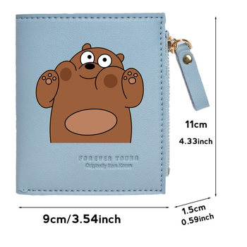 Дамски вертикален портфейл PU кожа, подплата нейлон, анимационен принт, пролет 2025