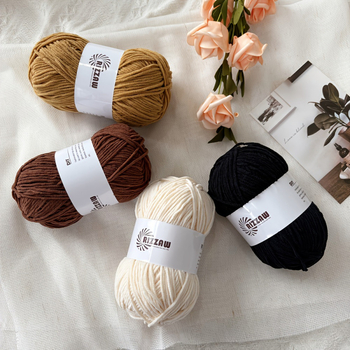 Вълнена прежда, 5 нишки, мляко-памучна смес, марка Grandma Textile HL-3