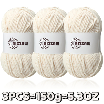 Вълнена прежда, 5 нишки, мляко-памучна смес, марка Grandma Textile HL-3