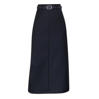 Пола A-line midi с висока талия, драпирана кройка и цепка, полиестер