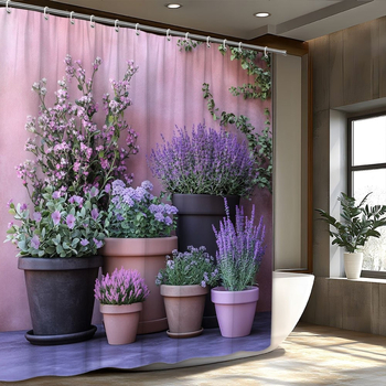 Душ завеса от полиестер, модерен стил, машино пране, персонализация по чертежи, възможност за печат на лого